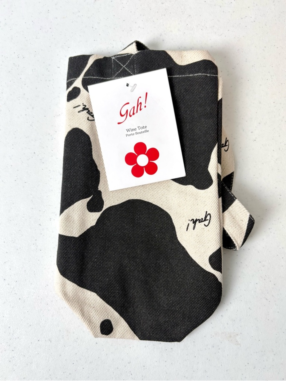 NWT Lisa Says Gah Cow Print Wine Tote Bag